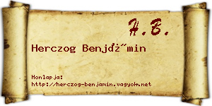 Herczog Benjámin névjegykártya